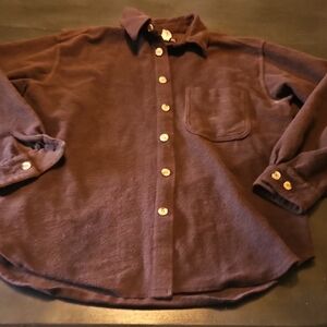 Vintage Brown Button Down Shacket Size Medium
